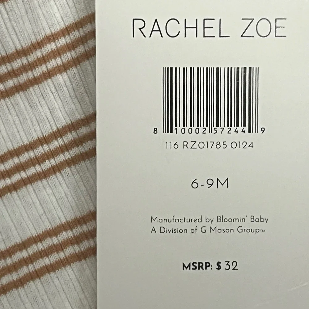 NWT Rachel Zoe Orange & White Matching Set with‎ Polo Shirt Snaps, 6-9 Months